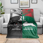 Custom Rabbitohs-Panthers Blanket NRL Tribal Half Style