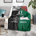 Custom Rabbitohs-Panthers Blanket NRL Tribal Half Style