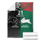 Custom Rabbitohs-Panthers Blanket NRL Tribal Half Style