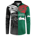Custom Rabbitohs-Panthers Button Sweatshirt NRL Tribal Half Style