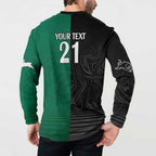 Custom Rabbitohs-Panthers Button Sweatshirt NRL Tribal Half Style