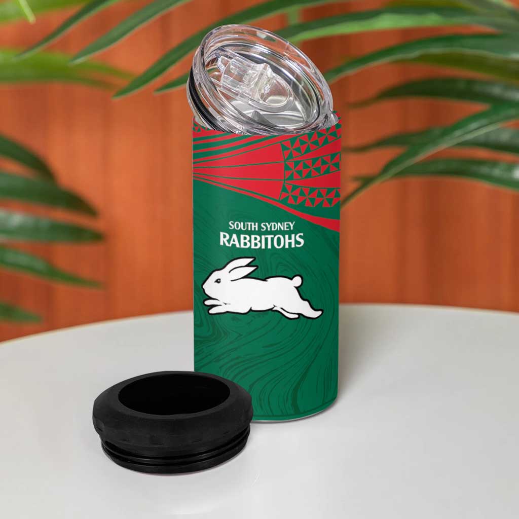 Custom Rabbitohs-Panthers 4 in 1 Can Cooler Tumbler NRL Tribal Half Style