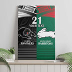 Custom Rabbitohs-Panthers Canvas Wall Art NRL Tribal Half Style