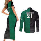 Custom Rabbitohs-Panthers Couples Matching Short Sleeve Bodycon Dress and Long Sleeve Button Shirt NRL Tribal Half Style