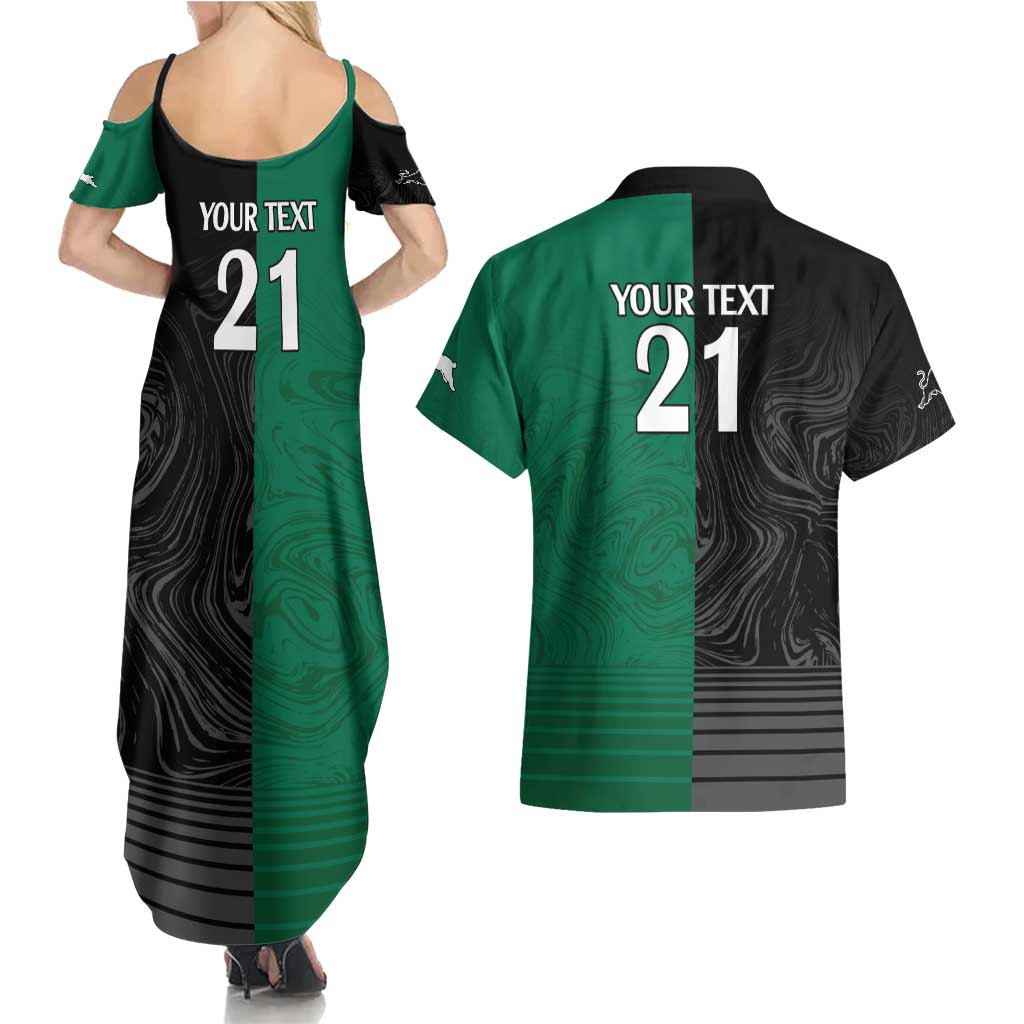 Custom Rabbitohs-Panthers Couples Matching Summer Maxi Dress and Hawaiian Shirt NRL Tribal Half Style