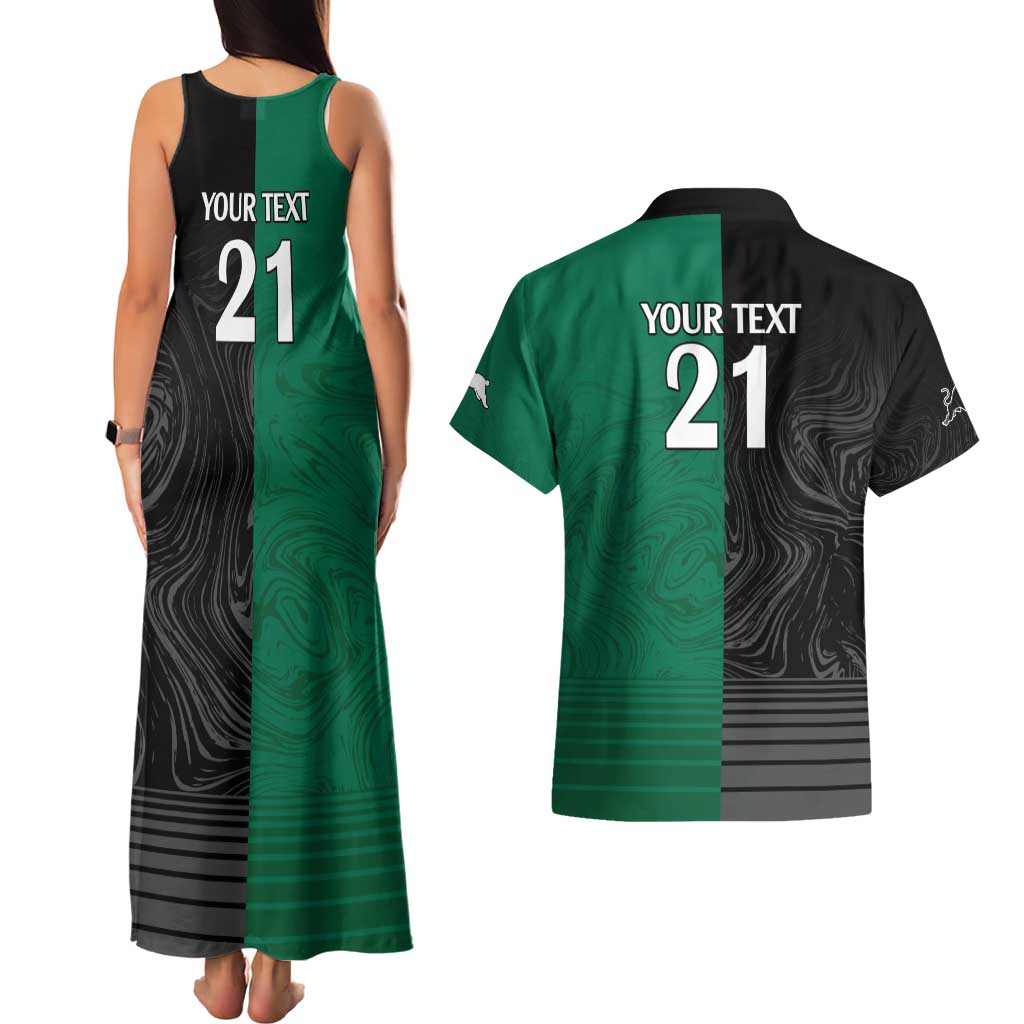 Custom Rabbitohs-Panthers Couples Matching Tank Maxi Dress and Hawaiian Shirt NRL Tribal Half Style