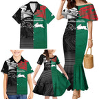 Custom Rabbitohs-Panthers Family Matching Mermaid Dress and Hawaiian Shirt NRL Tribal Half Style