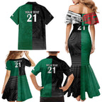Custom Rabbitohs-Panthers Family Matching Mermaid Dress and Hawaiian Shirt NRL Tribal Half Style