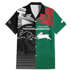 Custom Rabbitohs-Panthers Family Matching Mermaid Dress and Hawaiian Shirt NRL Tribal Half Style