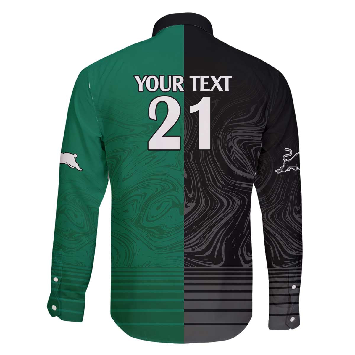 Custom Rabbitohs-Panthers Family Matching Off The Shoulder Long Sleeve Dress and Hawaiian Shirt NRL Tribal Half Style