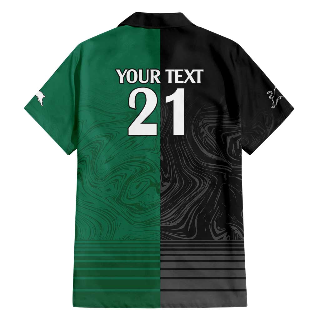 Custom Rabbitohs-Panthers Family Matching Off Shoulder Maxi Dress and Hawaiian Shirt NRL Tribal Half Style