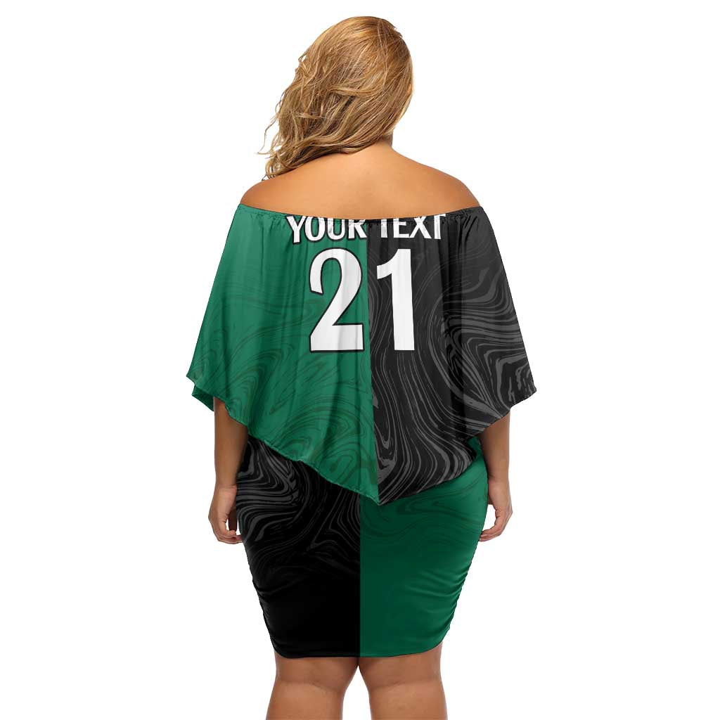 Custom Rabbitohs-Panthers Family Matching Off Shoulder Short Dress and Hawaiian Shirt NRL Tribal Half Style