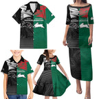 Custom Rabbitohs-Panthers Family Matching Puletasi and Hawaiian Shirt NRL Tribal Half Style