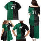 Custom Rabbitohs-Panthers Family Matching Puletasi and Hawaiian Shirt NRL Tribal Half Style