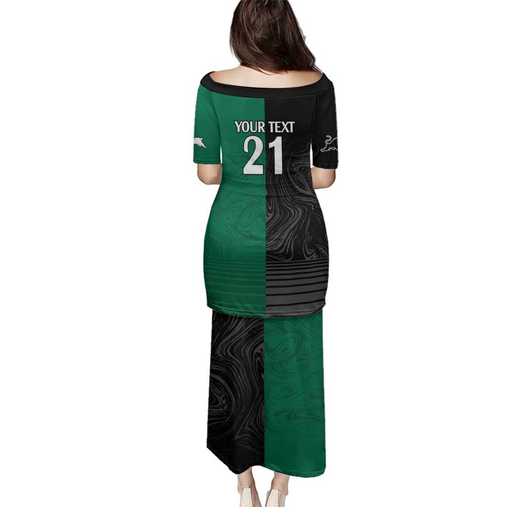 Custom Rabbitohs-Panthers Family Matching Puletasi and Hawaiian Shirt NRL Tribal Half Style