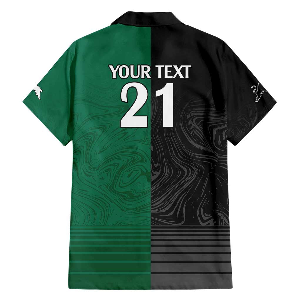 Custom Rabbitohs-Panthers Family Matching Short Sleeve Bodycon Dress and Hawaiian Shirt NRL Tribal Half Style