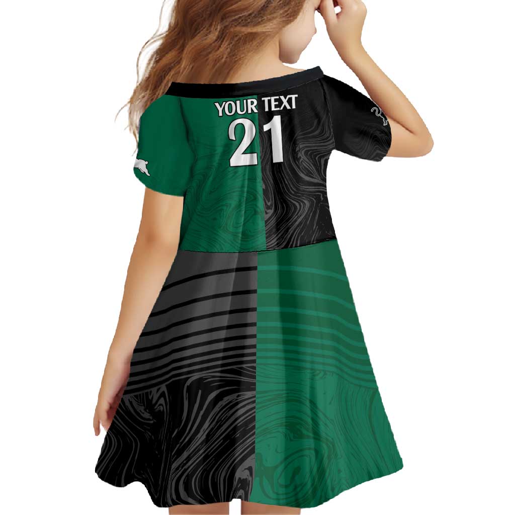 Custom Rabbitohs-Panthers Family Matching Summer Maxi Dress and Hawaiian Shirt NRL Tribal Half Style