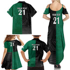 Custom Rabbitohs-Panthers Family Matching Summer Maxi Dress and Hawaiian Shirt NRL Tribal Half Style