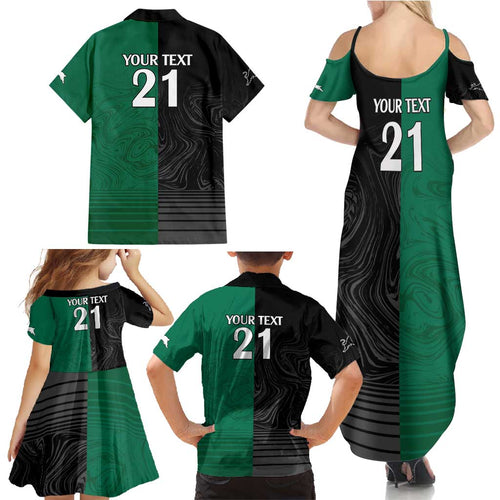 Custom Rabbitohs-Panthers Family Matching Summer Maxi Dress and Hawaiian Shirt NRL Tribal Half Style