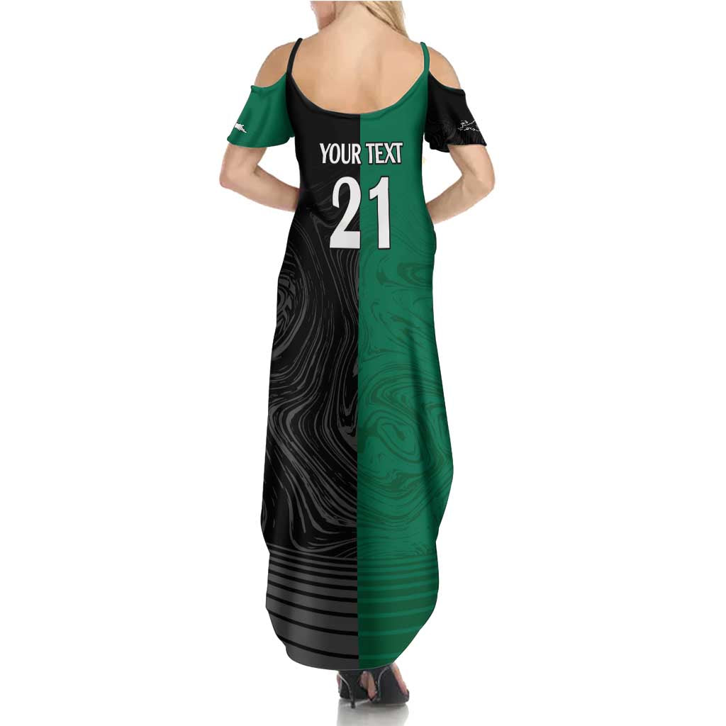 Custom Rabbitohs-Panthers Family Matching Summer Maxi Dress and Hawaiian Shirt NRL Tribal Half Style
