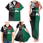 Custom Rabbitohs-Panthers Family Matching Tank Maxi Dress and Hawaiian Shirt NRL Tribal Half Style