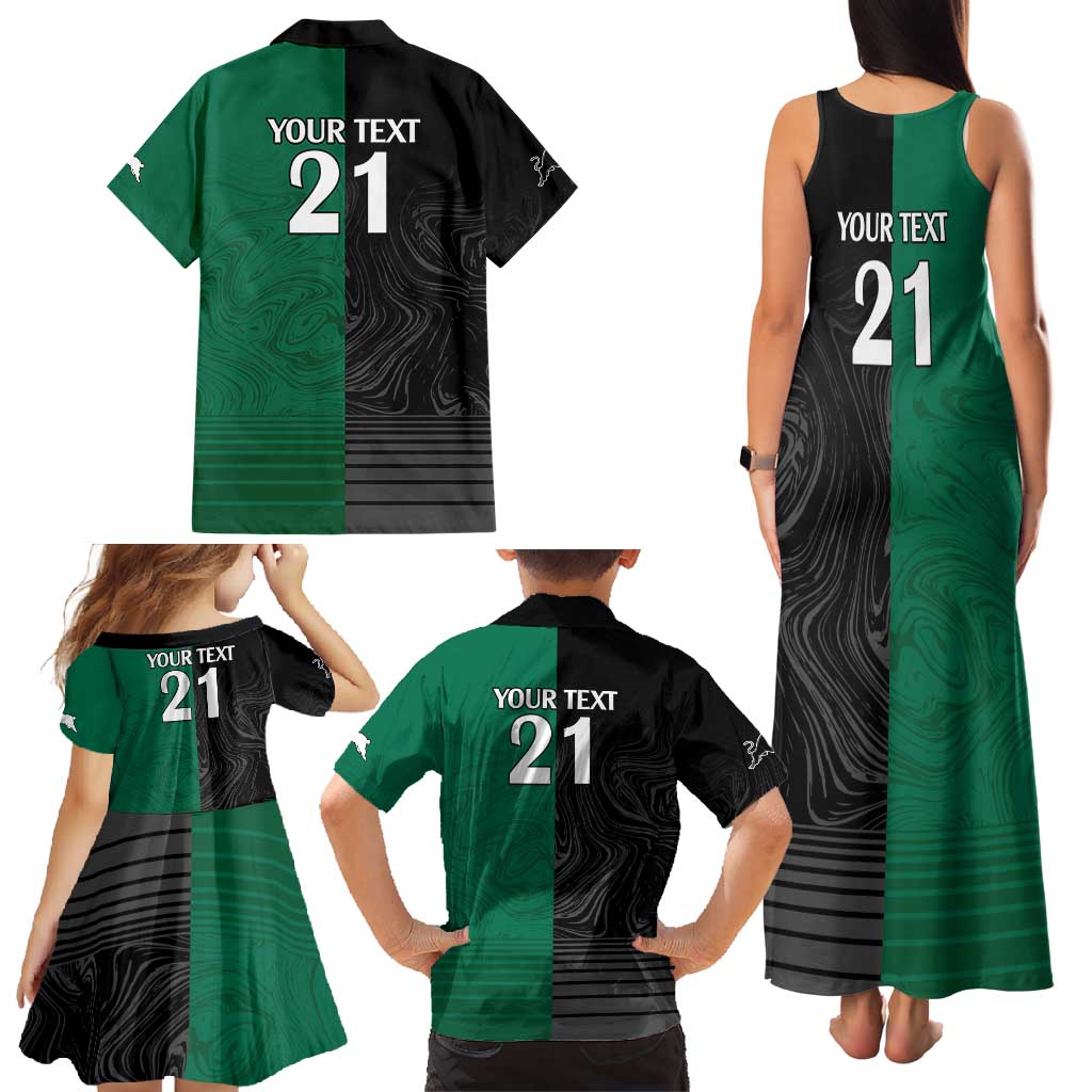 Custom Rabbitohs-Panthers Family Matching Tank Maxi Dress and Hawaiian Shirt NRL Tribal Half Style