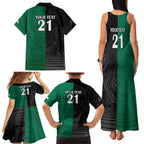 Custom Rabbitohs-Panthers Family Matching Tank Maxi Dress and Hawaiian Shirt NRL Tribal Half Style