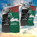 Custom Rabbitohs-Panthers Garden Flag NRL Tribal Half Style