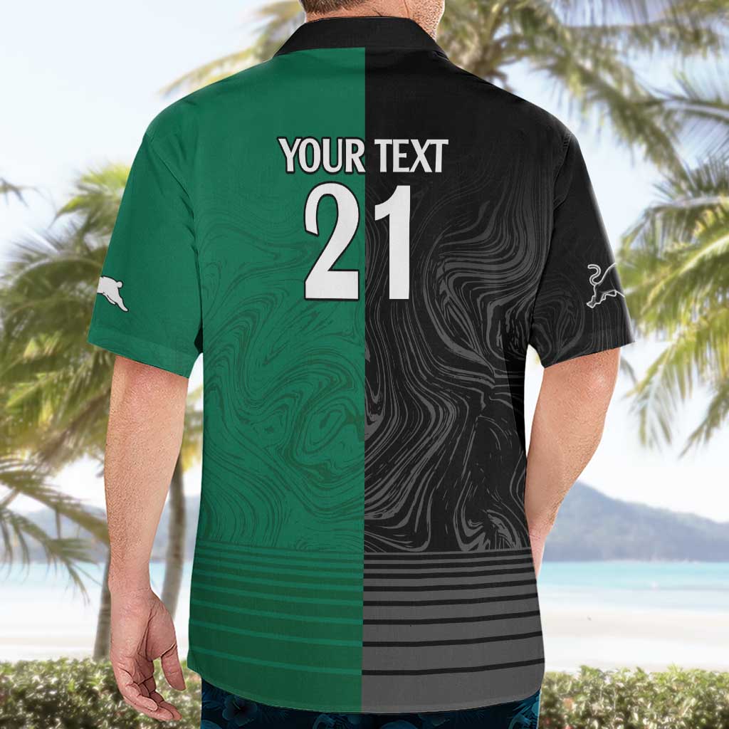 Custom Rabbitohs-Panthers Hawaiian Shirt NRL Tribal Half Style