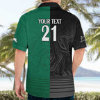 Custom Rabbitohs-Panthers Hawaiian Shirt NRL Tribal Half Style