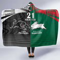 Custom Rabbitohs-Panthers Hooded Blanket NRL Tribal Half Style