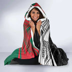 Custom Rabbitohs-Panthers Hooded Blanket NRL Tribal Half Style