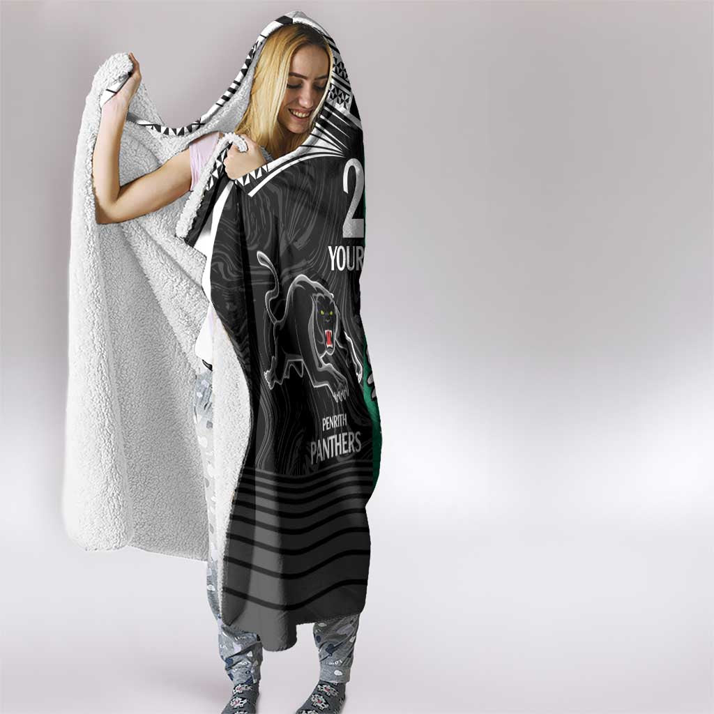 Custom Rabbitohs-Panthers Hooded Blanket NRL Tribal Half Style