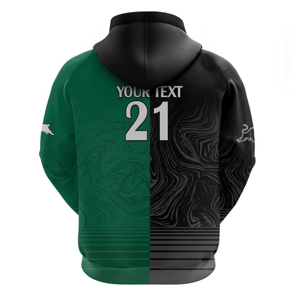 Custom Rabbitohs-Panthers Hoodie NRL Tribal Half Style