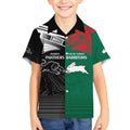 Custom Rabbitohs-Panthers Kid Hawaiian Shirt NRL Tribal Half Style