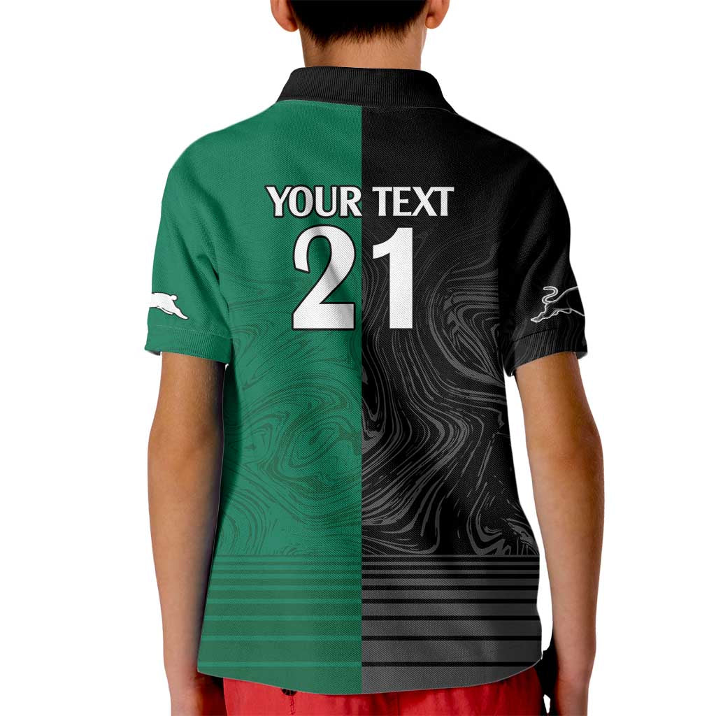 Custom Rabbitohs-Panthers Kid Polo Shirt NRL Tribal Half Style