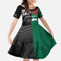 Custom Rabbitohs-Panthers Kid Short Sleeve Dress NRL Tribal Half Style