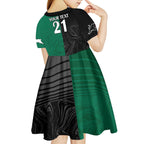 Custom Rabbitohs-Panthers Kid Short Sleeve Dress NRL Tribal Half Style