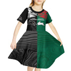 Custom Rabbitohs-Panthers Kid Short Sleeve Dress NRL Tribal Half Style