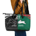Custom Rabbitohs-Panthers Leather Tote Bag NRL Tribal Half Style