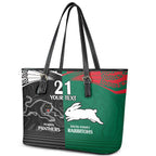 Custom Rabbitohs-Panthers Leather Tote Bag NRL Tribal Half Style