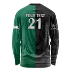 Custom Rabbitohs-Panthers Long Sleeve Shirt NRL Tribal Half Style
