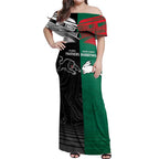 Custom Rabbitohs-Panthers Off Shoulder Maxi Dress NRL Tribal Half Style