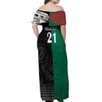 Custom Rabbitohs-Panthers Off Shoulder Maxi Dress NRL Tribal Half Style