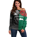 Custom Rabbitohs-Panthers Off Shoulder Sweater NRL Tribal Half Style