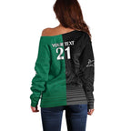 Custom Rabbitohs-Panthers Off Shoulder Sweater NRL Tribal Half Style