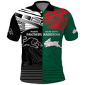 Custom Rabbitohs-Panthers Polo Shirt NRL Tribal Half Style