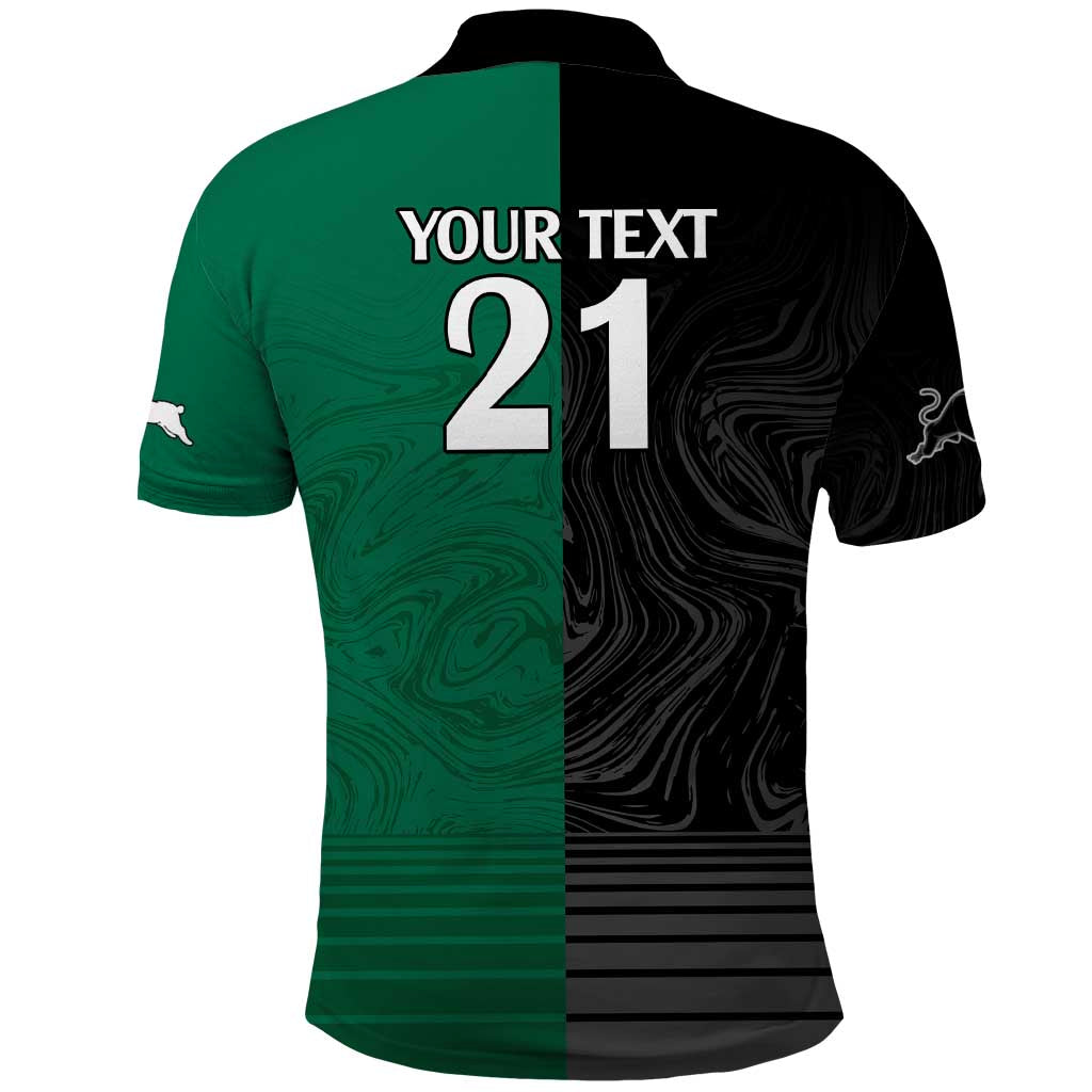 Custom Rabbitohs-Panthers Polo Shirt NRL Tribal Half Style