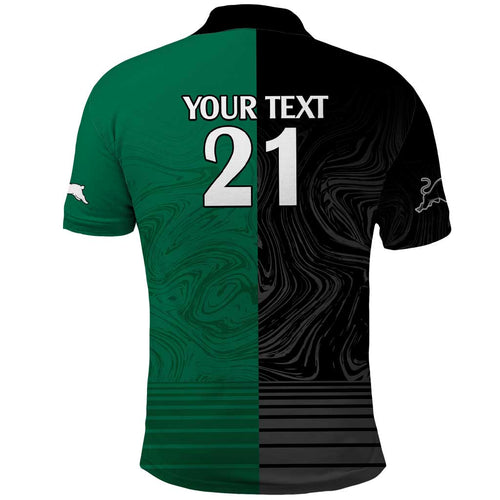 Custom Rabbitohs-Panthers Polo Shirt NRL Tribal Half Style