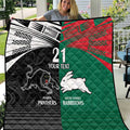 Custom Rabbitohs-Panthers Quilt NRL Tribal Half Style